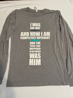 The Chosen Gray Long-Sleeve Graphic Tee - "I Was One Way" Size Small